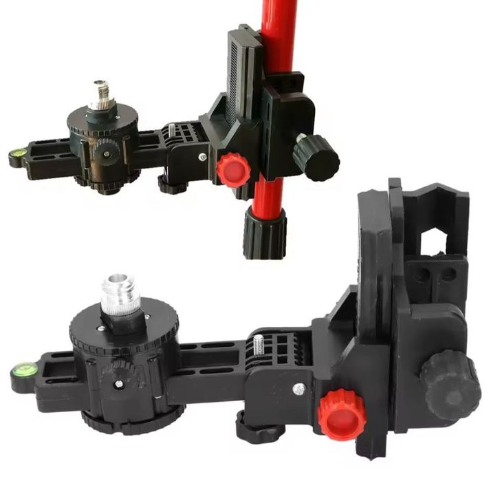 Кріплення лазерного рівня до розпірної телескопічної штанги кронштейн