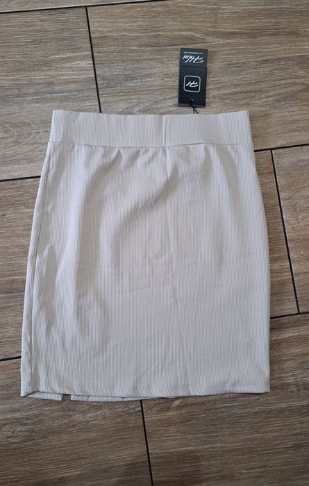Spódnica prążek nowa L beż