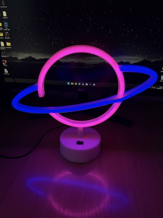 Неоновая LED лампа Планета (ночник, RGB)