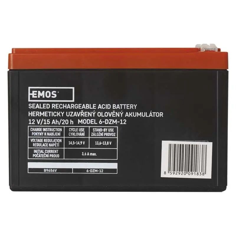 akumulator emos b9656v 12 v / 15 ah