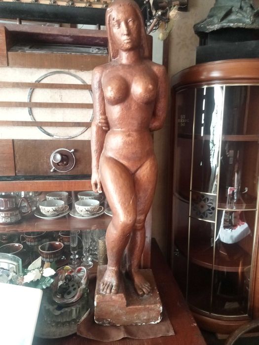 Duża rzeźba akt kobiecy stara rzeźba lata 30-ste-50-te 20w.