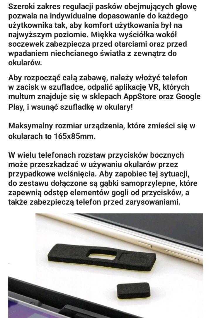 Okulary VR+gamepad+słuchawki