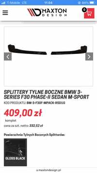 Splittery tylne boczne Maxton BMW f30