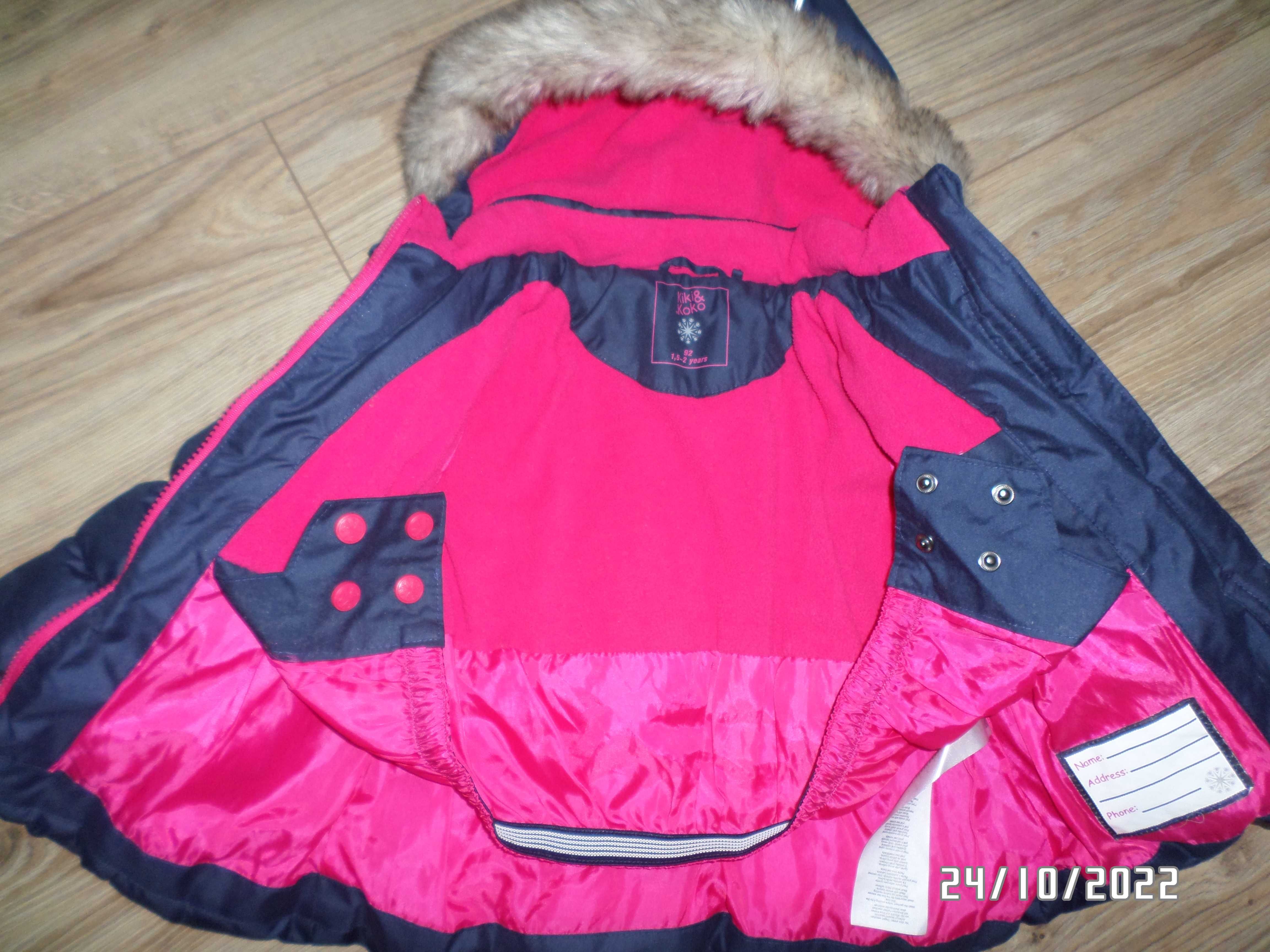 śliczna  kurtka narciarska dla dziewczynki-92cm-KIKI&KOKO