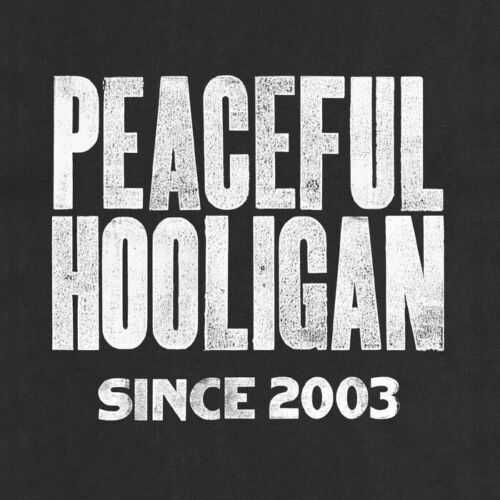 Peaceful Hooligan / LETTER PRESS T-SHIRT BLACK/ Medium