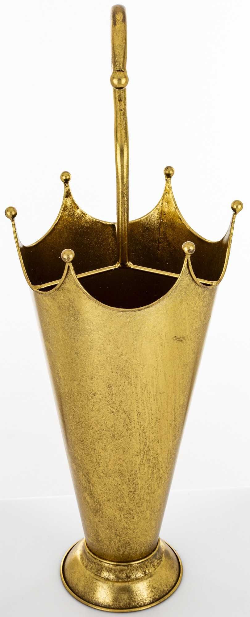Parasolnik Stojak Na Parasole Złoty Antyczny Retro Loft Metal 164797