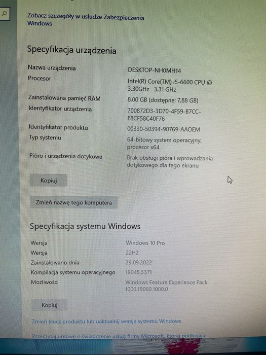 Komputer stacjonarny do biura