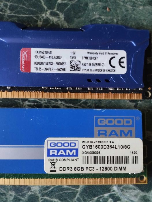 pamięć RAM 2x 8gb good ram hyper fury