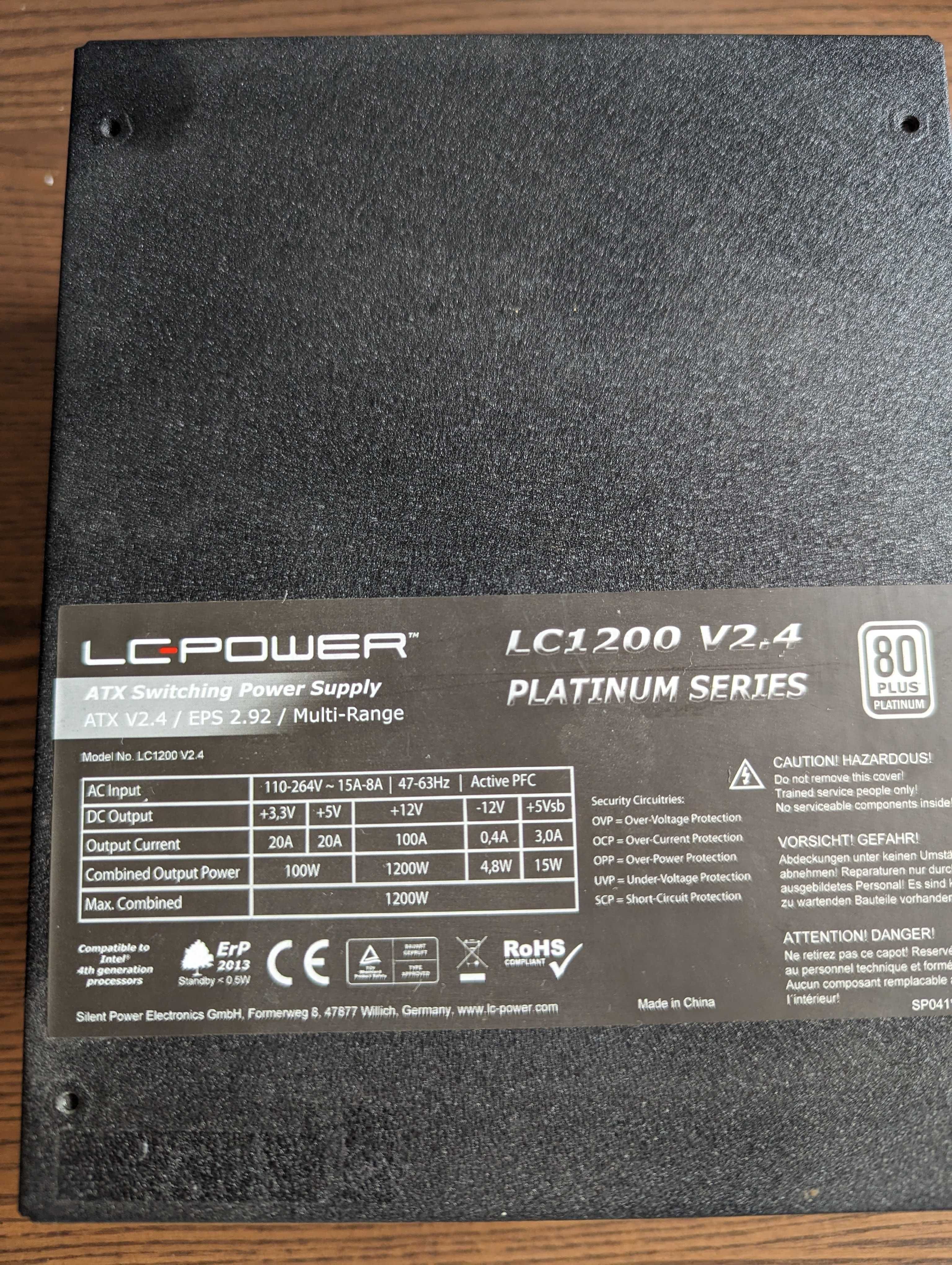 Zasilacz LC-Power Platinum 1200W V2.4 + Opakowanie