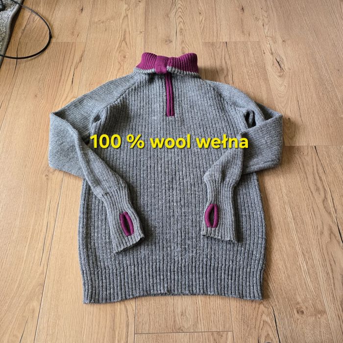 Sweter golf wełna wool bekken strom s 36 m 38 długi rękaw zimowy