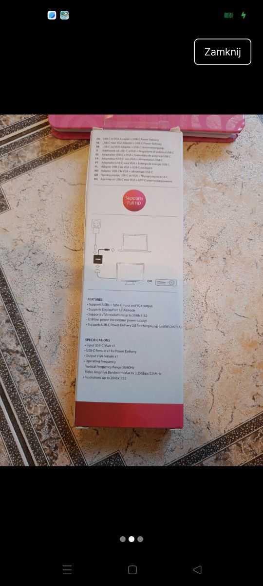Nowy Adapter USB -C na VGA