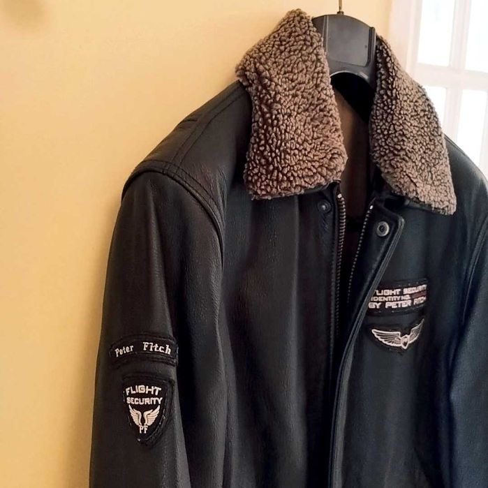 Blusão em couro estilo piloto aviador Peter Fitch