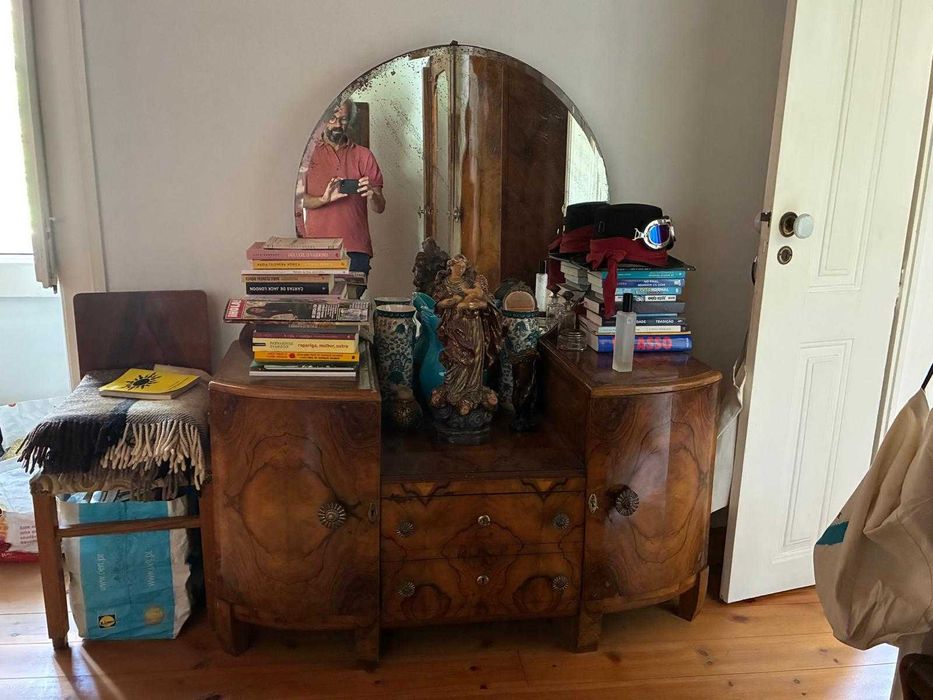 Conjunto mobilia de quarto em nogueira art deco