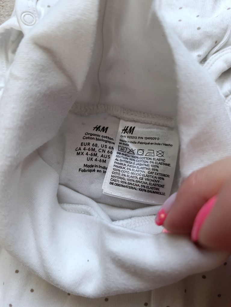 Komplet set zestaw body kopertowe i spodnie bawełna H&M rozmiar 68
