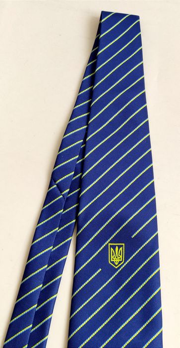 ТРИЗУБ Галстук мужской патриотический флаг Украины галстук в полоску
