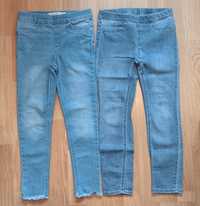 Spodnie jeansowe jegginsy 122 zestaw