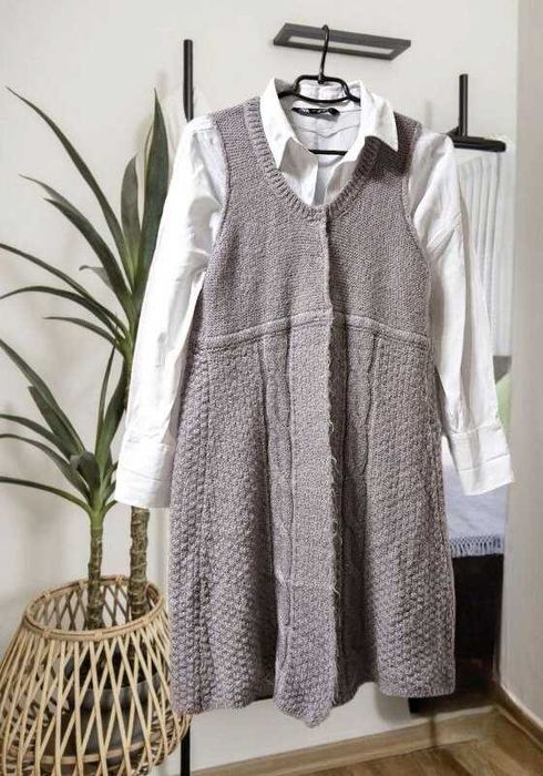 Кардиган-накидка жилетка мохер+шерсть Zara, М/L