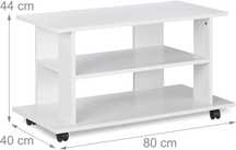 Móvel TV branco com rodas 45 x 80 x 40 cm