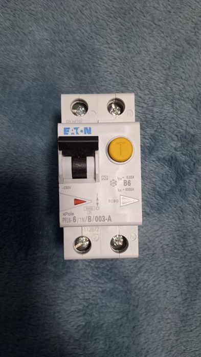 Wyłącznik różnicowo-nadprądowy Eaton plf6-6/1N/B/003