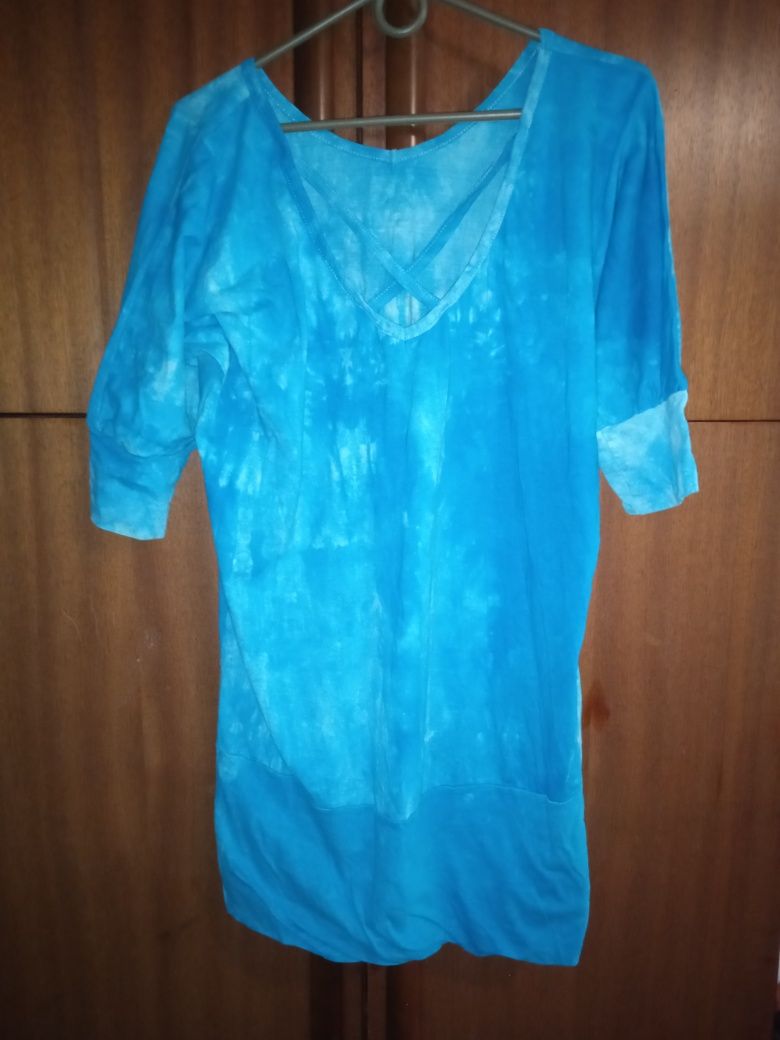 Женская футболка, L, XL, голубая, летняя
