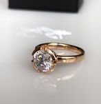 Срібне колечко Thomas Sabo, позолота, цирконій р. 52 /54/56