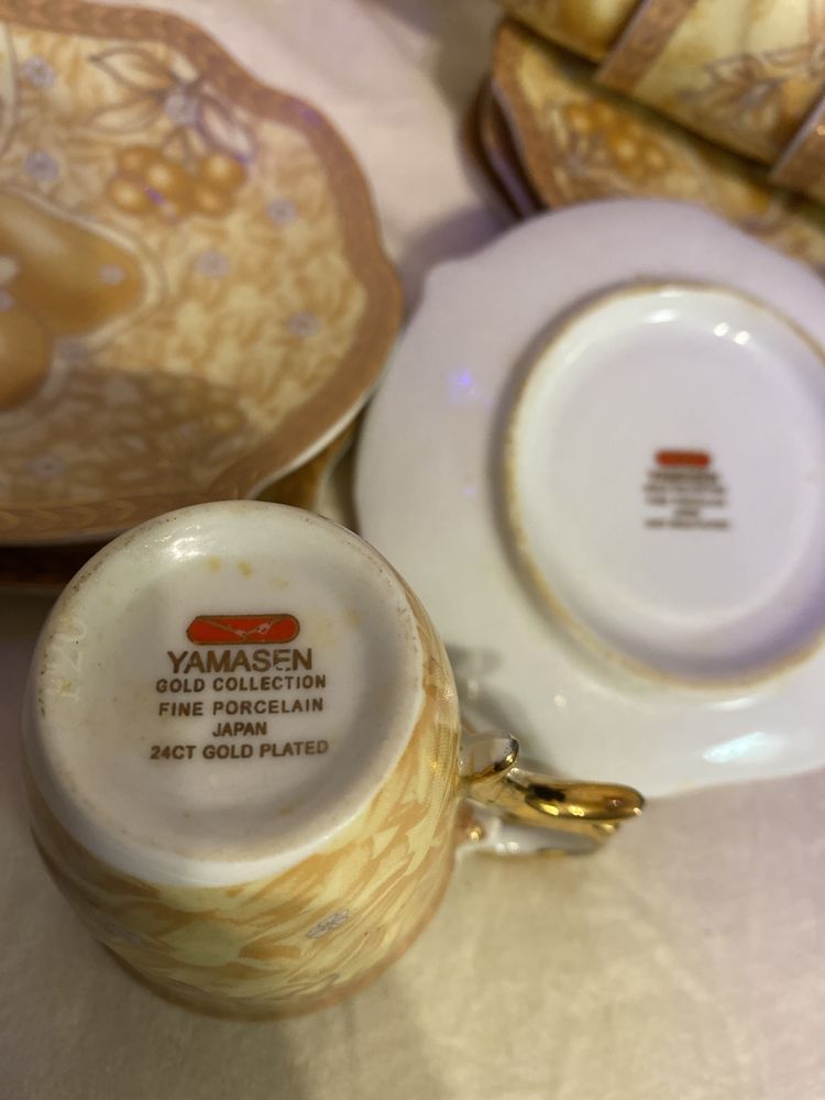 Кофейная пара с позолотой yamasen gold collection Япония 6шт Сервиз