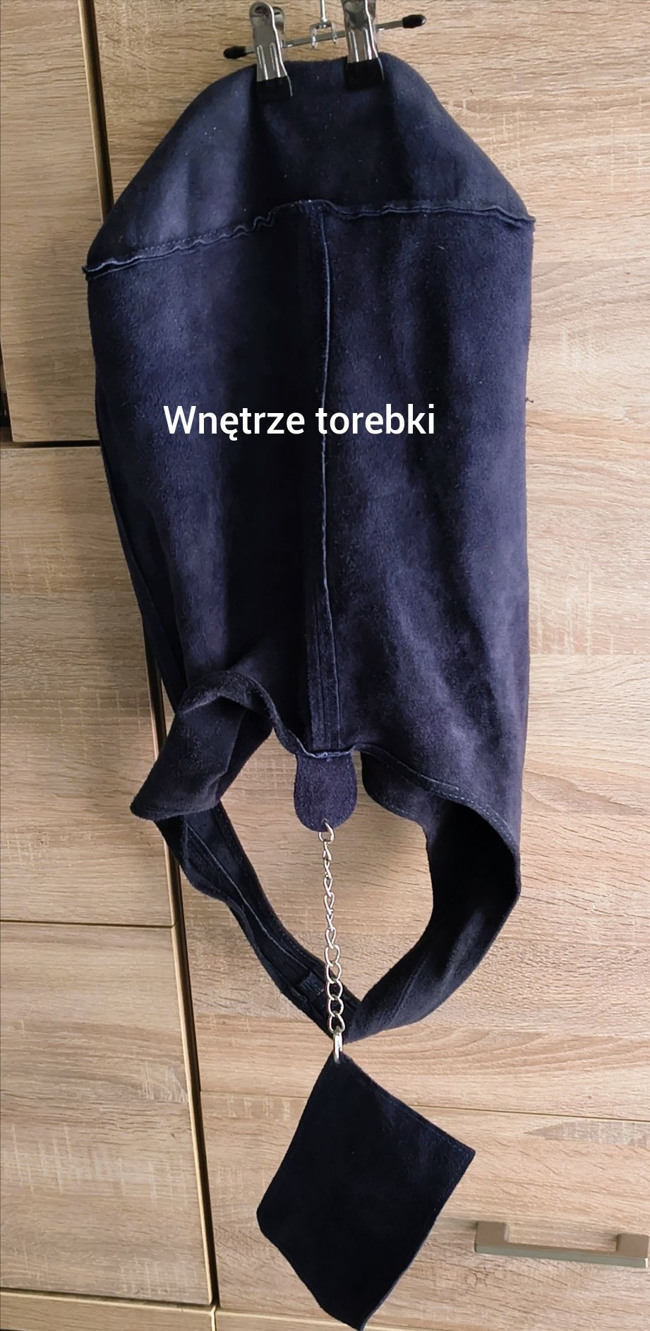 Torebka worek skórzany granat