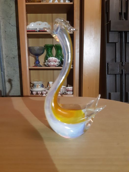 Szklany łabądż 19cm
