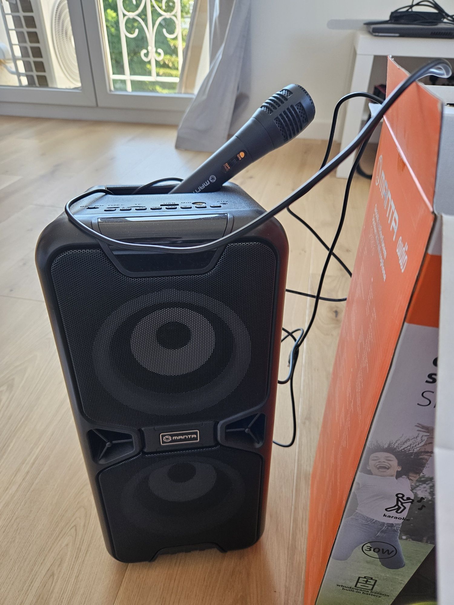 Głośnik z Mikrofonem, karaoke, manta spk816, super stan
