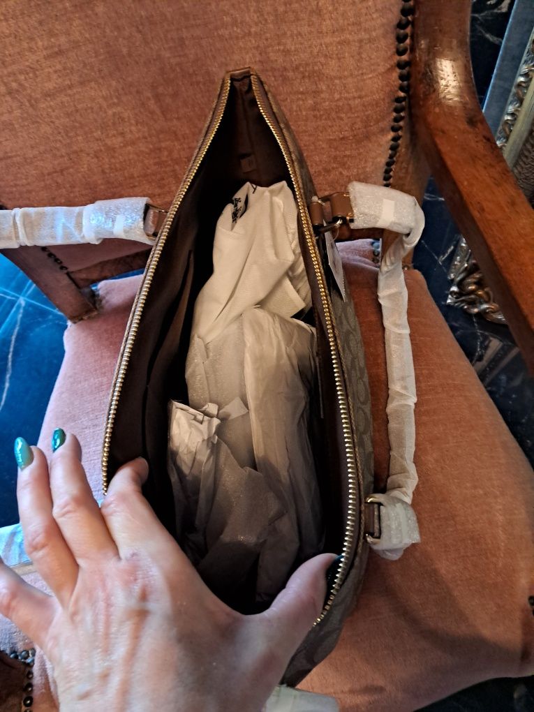 Coach torba shoperbag nowa brąz