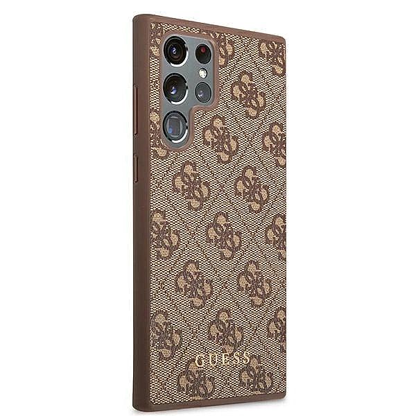 Guess GUHCS22LG4GFBR S22 Ultra S908 brązowy/brown hard case 4G Metal G