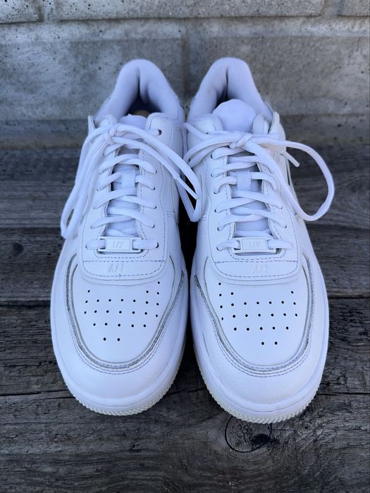 Białe, skórzane sneakers Nike Air Force 1 Shadow, rozmiar 40