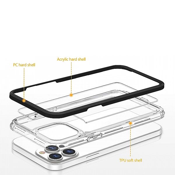 Clear 3in1 etui iPhone 14 Pro Max silikonowy pokrowiec z ramką niebies