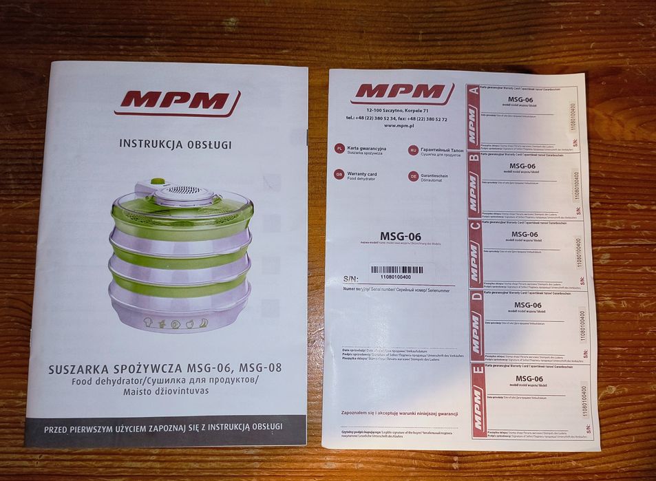 suszarka spożywcza MPM MSG-06