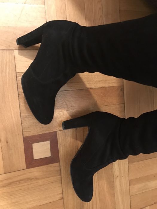 Kozaki za kolano, lycra/zamsz polecam rozm 36 jak Stuart Weitzman