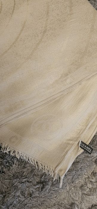 Szalik kremowy 100% bawełna Chanel