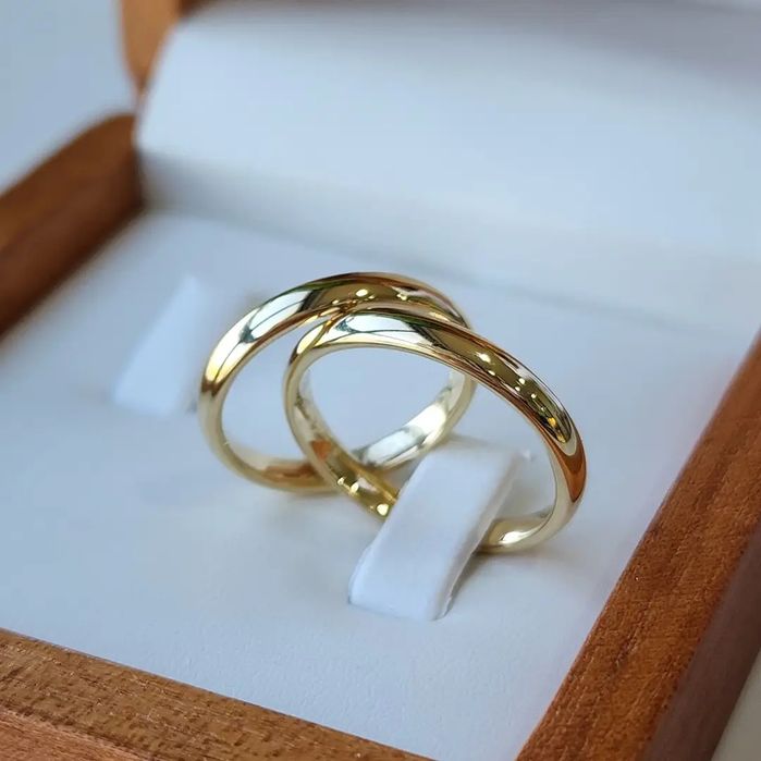 Komplet klasycznych złotych OBRĄCZEK ŚLUBNYCH