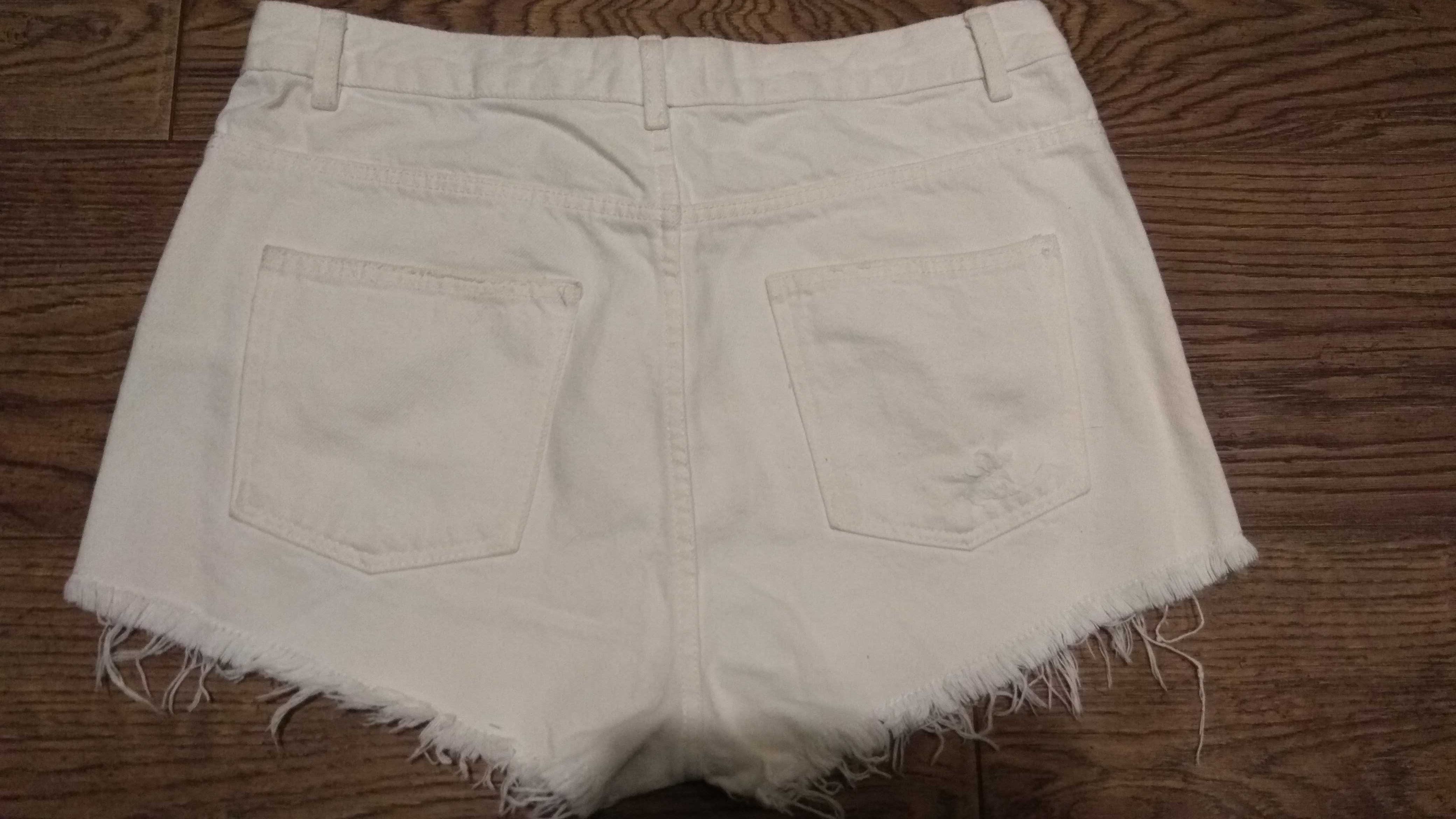 Джинсовые шорты стрейч на девочку cropp hand made обшиты бисером xs-xl