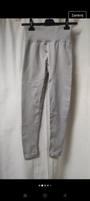 Beżowe Legginsy leginsy na siłownie S M