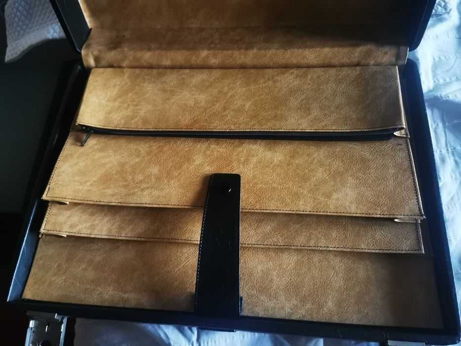 Mala francor em pele/couro,vintage estilo empresarial