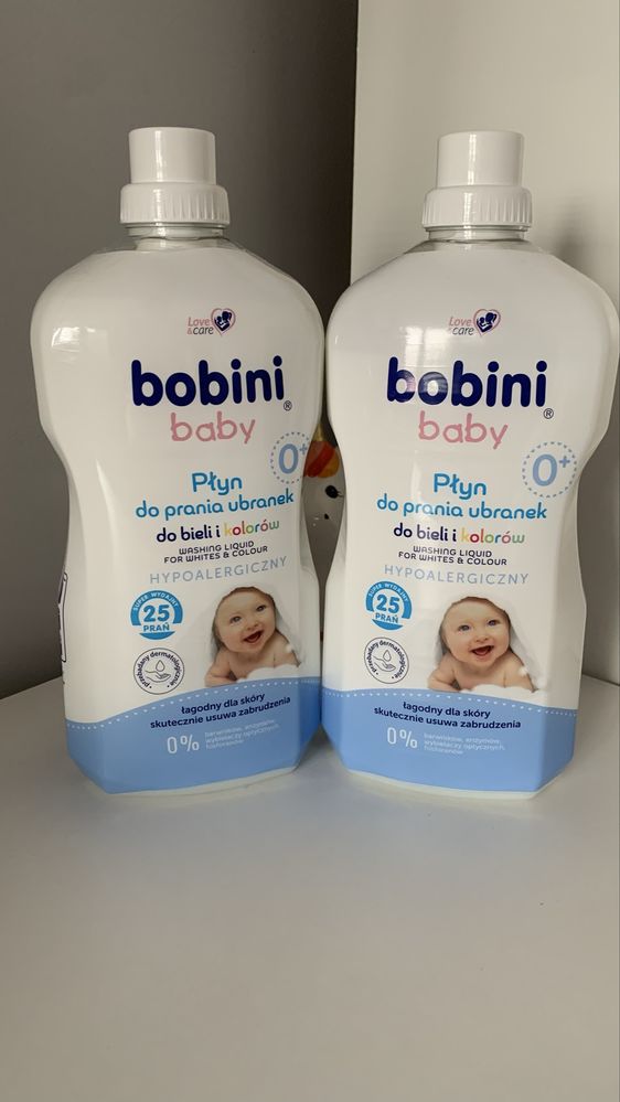 Dwa płyny do prania BOBINI Baby 1800 ml