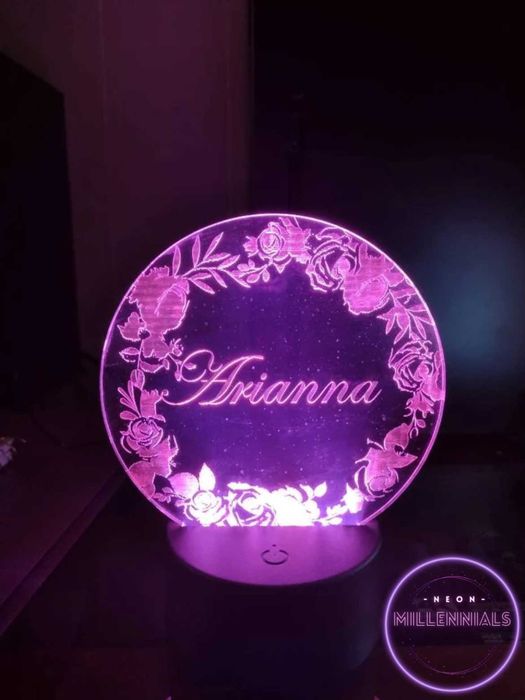 Candeeiro acrílico com Led