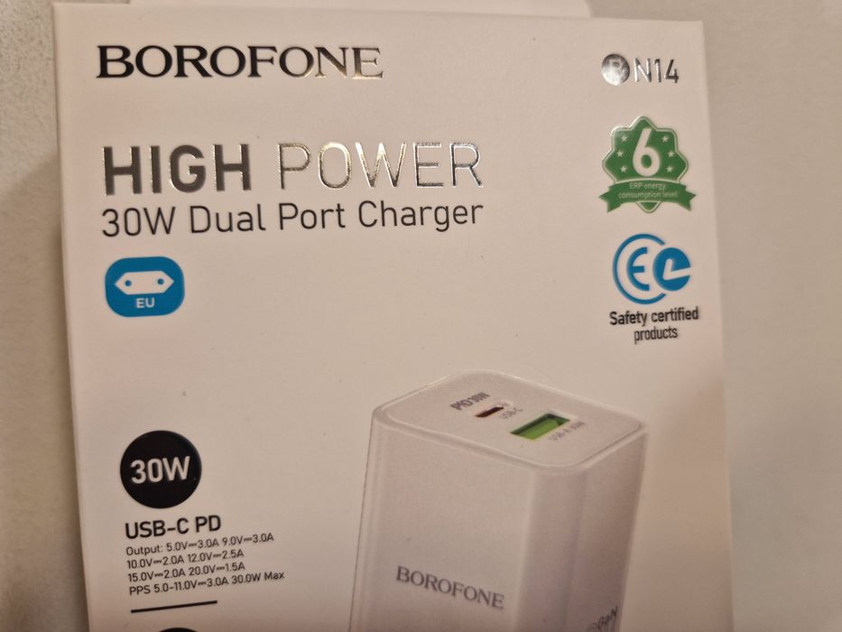 Ładowarka sieciowa BN14 Royal GaN - USB + Typ C - QC 3.0 PD 3.0  30Wat