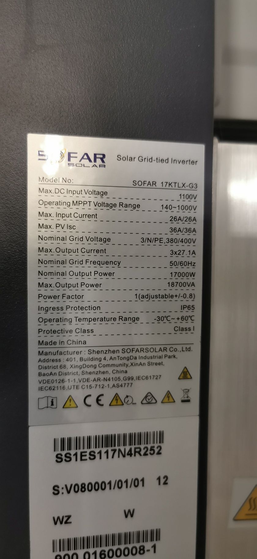 Falownik Inwerter Sofar 17 KTLX-G3 17 kW 3-Fazowy