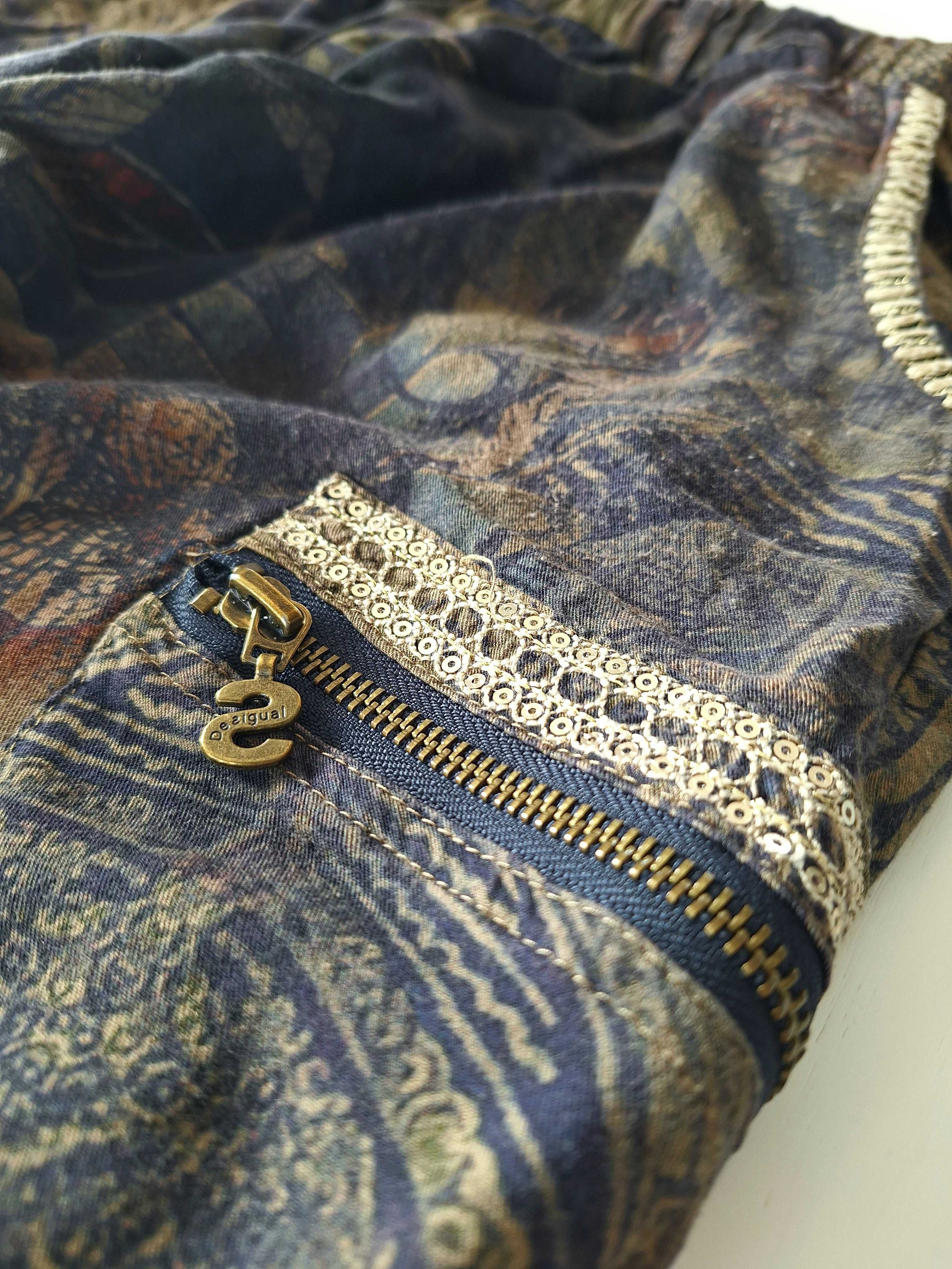 Desigual spodnie haremki dres dresy boho vintage Rozm. M 38