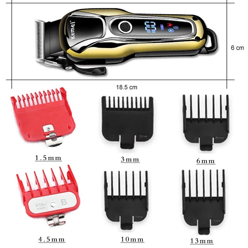 Máquina corte cabelo profissional elétrica bateria 3h aparador