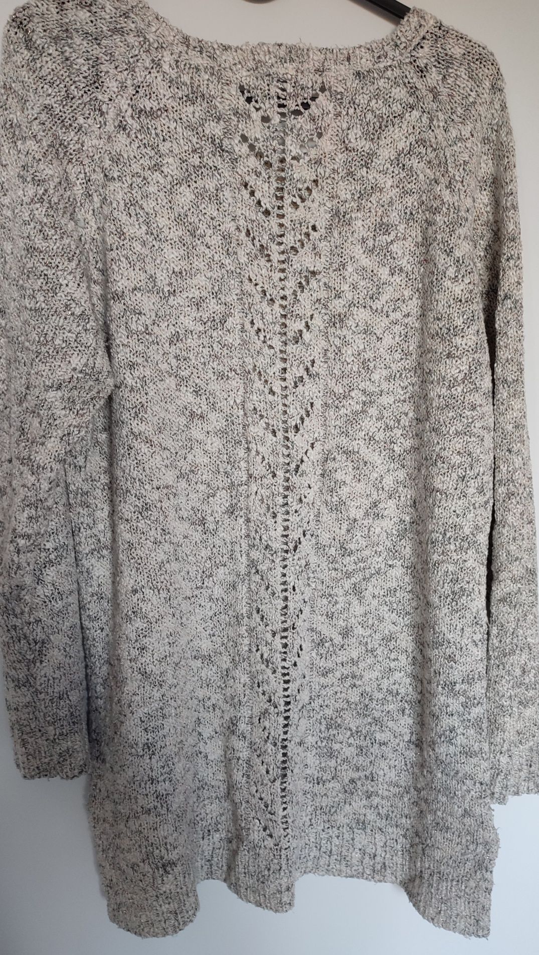 F&F Sweter szary ażurowy XL