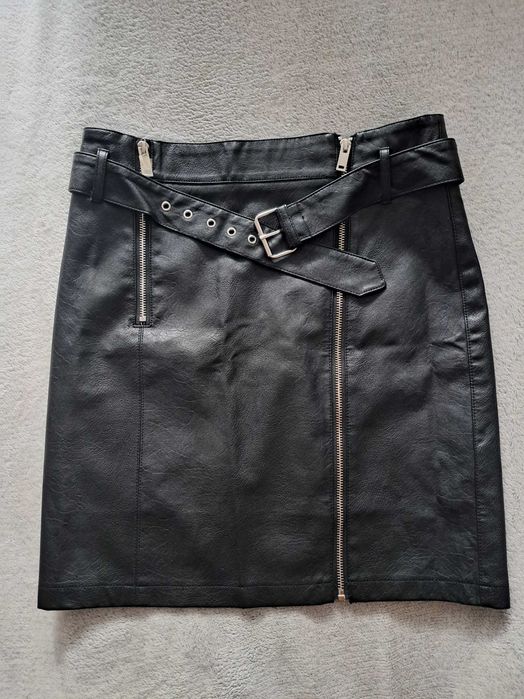 Mini spódnica emitacja skóry Mohito roz. 36