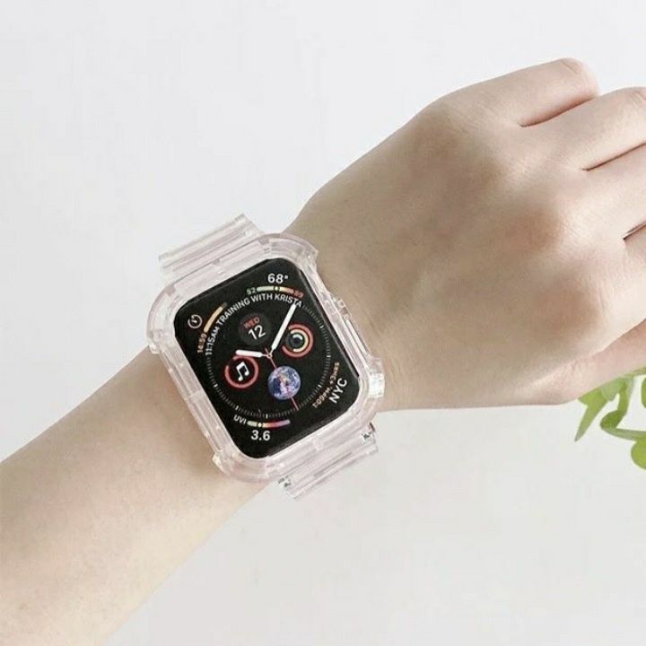 Прозорий ремінець з футляром до Apple Watch Ultra 42-44mm, Light Grey