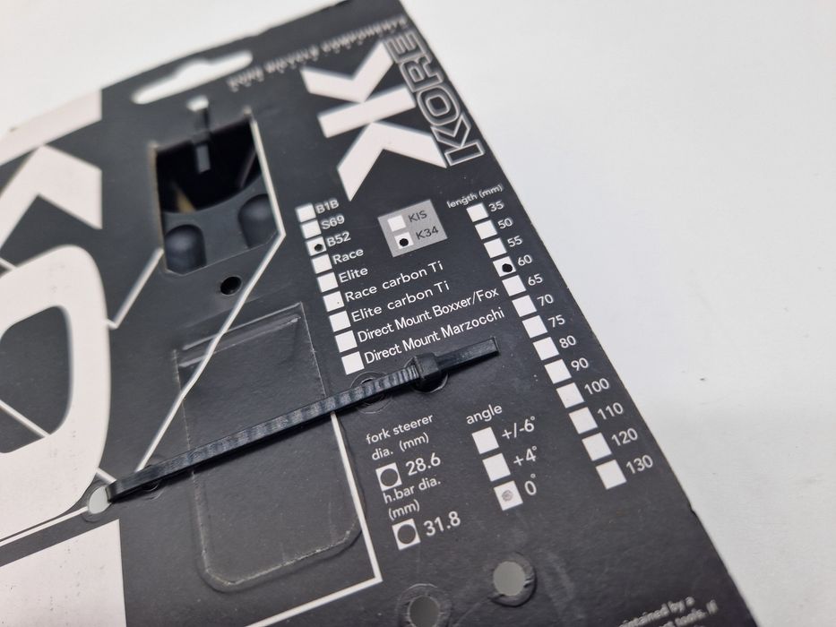 (M5) NOWY Mostek rowerowy KORE B52 60mm 31,8 czarny